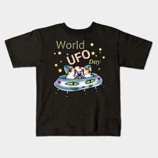 World UFO day Kids T-Shirt